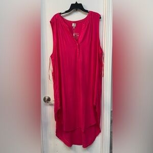 NWT Cupio Curvy Hot Pink Hi Lo Sundress 3X